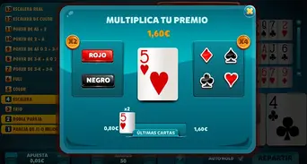 Minijuego (Doble o Nada), donde podrás multiplicar tus ganancias