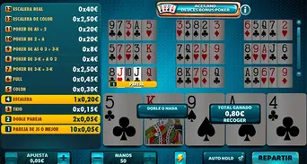 Cualquier jugada igual o superior a una pareja de Js tendrá premio