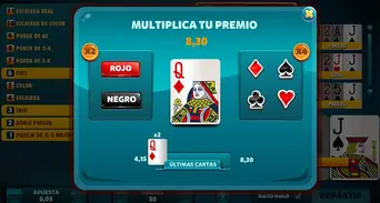 Minijuego (Doble o Nada), donde podrás multiplicar tus ganancias