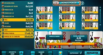 Cualquier jugada igual o superior a un trío tendrá premio