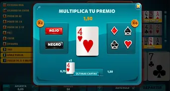 Minijuego (Doble o Nada), donde podrás multiplicar tus ganancias