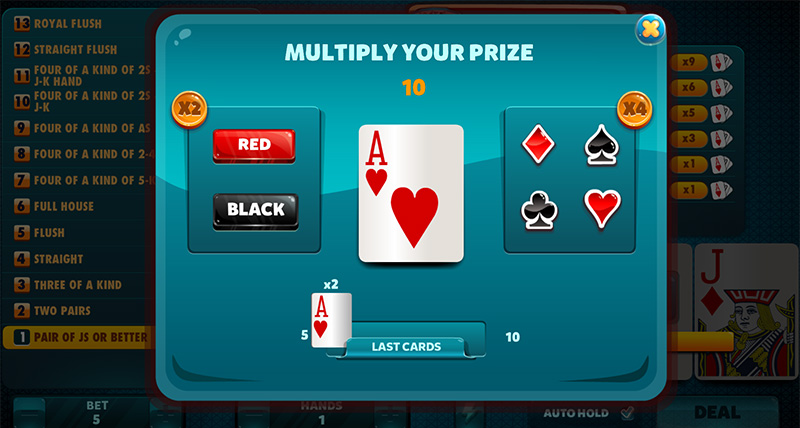 Gamble Mini Game, where you can multiply your winnings
