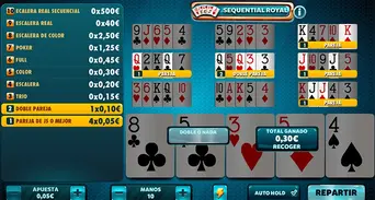 Cualquier jugada igual o superior a una pareja de Js tendrá premio